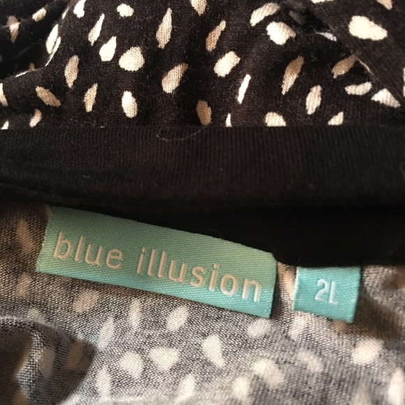 Blue Illusion Mix Prints Short Sleeve Jersey Dress - Picture 7 of 8